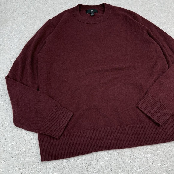 Banana Republic 100% Cashmere Crewneck Sweater Mens M Burgundy $180 2024 - Picture 3 of 10